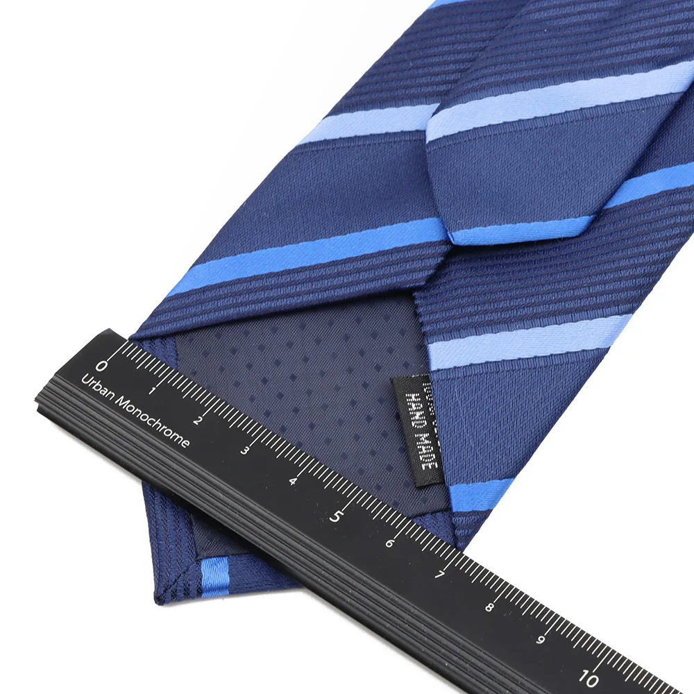 New Fashion Zipper Tie 7cm Banquet Student Male Business Formal Professional Dress Easy Pull Lazy Convenient Office Striped Tie