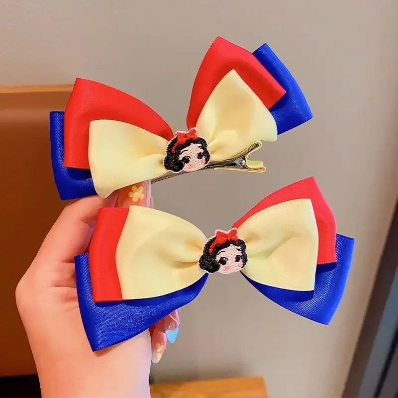 Cartoon Snow White Children\'s Hairpins Cartoon Peripheral Disney Creative Bow Cute Sweet Headwear Hairpins Small Gifts Wholesale