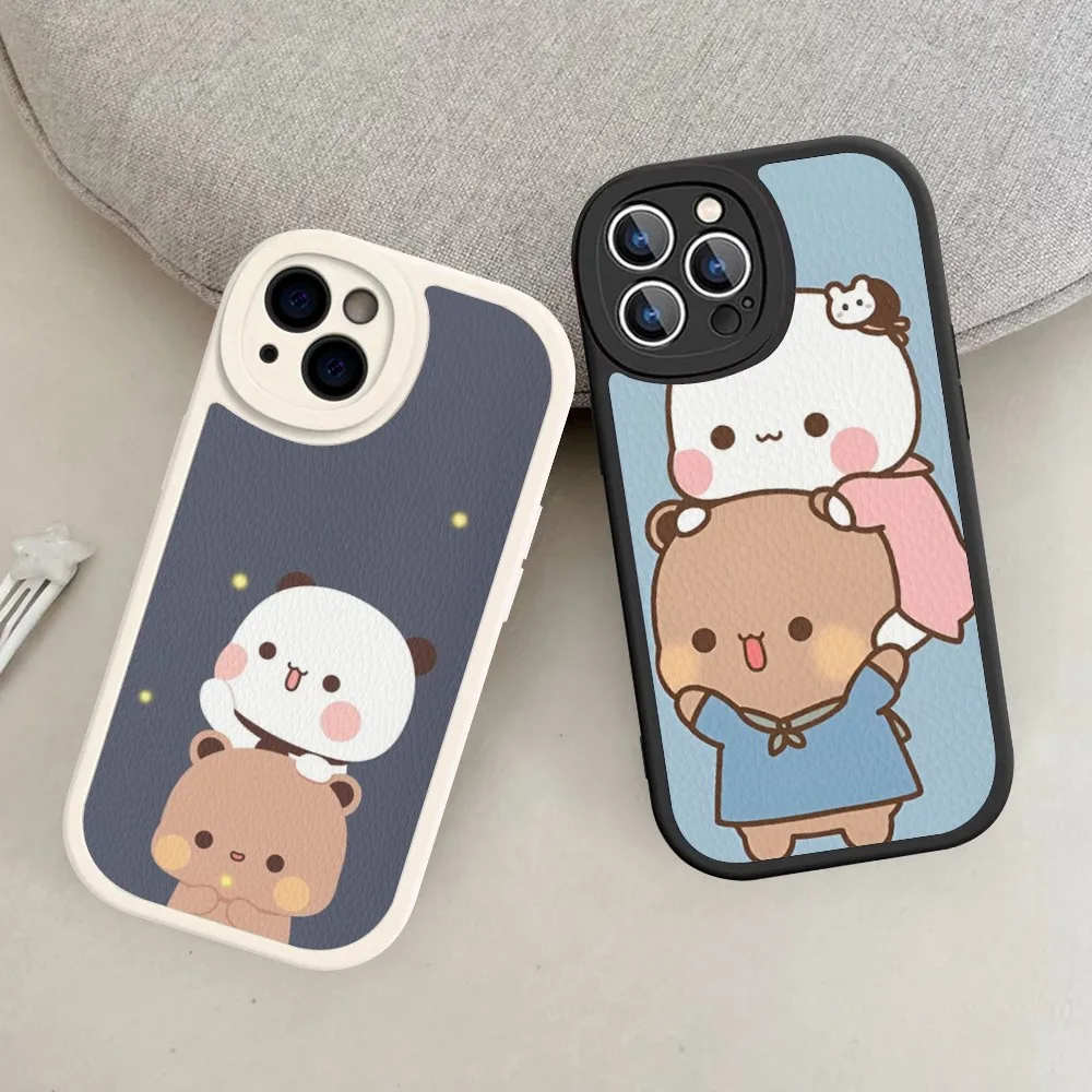 Cute BUBU DUDU Phone Case Hard Leather For IPhone 14 13 12 Mini 11 14 Pro Max Xs X Xr 7 8 Plus Fundas