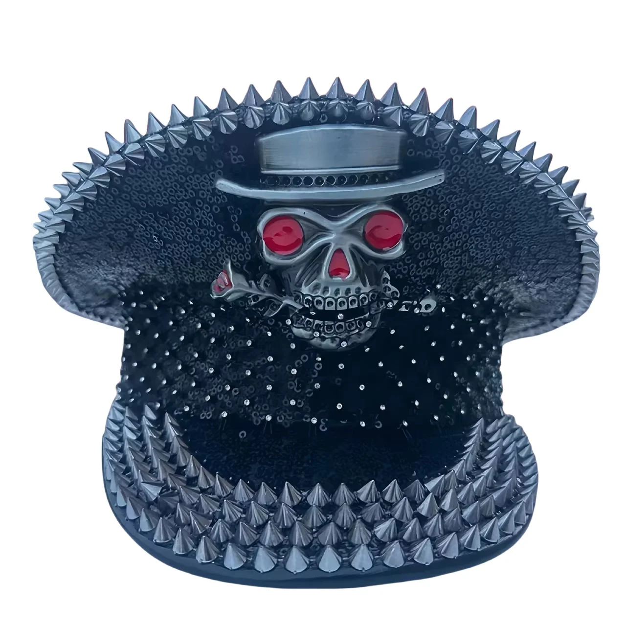 홍루안 옐로우 레이저 가죽 루프 캡틴 모자, 여성용 라인스톤 & 밀리터리 캡, 레이브 페스티벌 액세서리 & 파티 캡 남성용