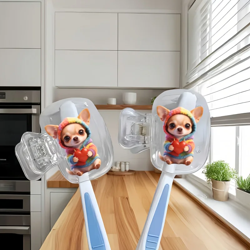 2pcs Chihuahua Wearing Rainbow Striped Hoodie Holding Red Heart Toothbrush Storage Clip  Travel Essential Ideal Holiday Gift