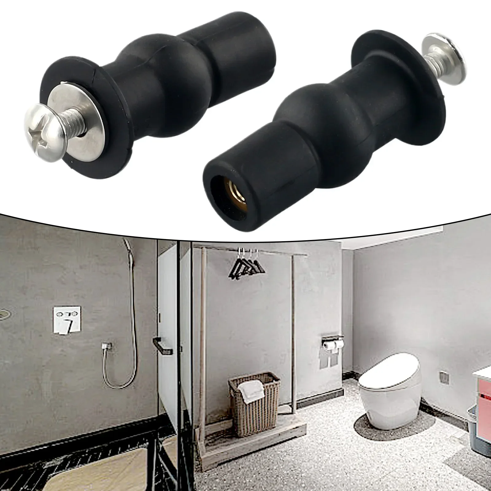 

2pcs Toilet Seat Screws Hinges Expanding Rubber Top Nuts Fixings WC Blind Hole For Broken Old Toilet Seat Hinges