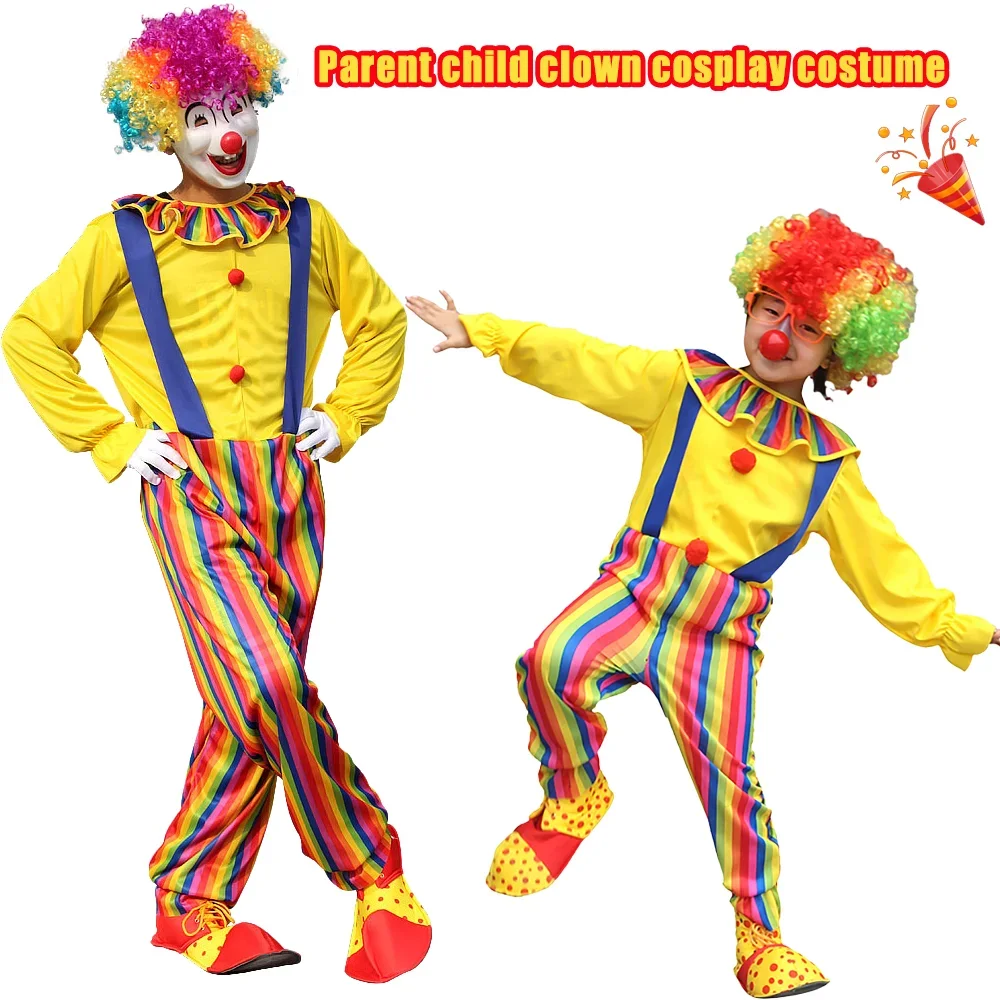

Costume de Clown LYus Coloré de Luxe pour Parent et Enfant, Combinaisons Cosplay, Convient pour Carnaval d'Anniversaire