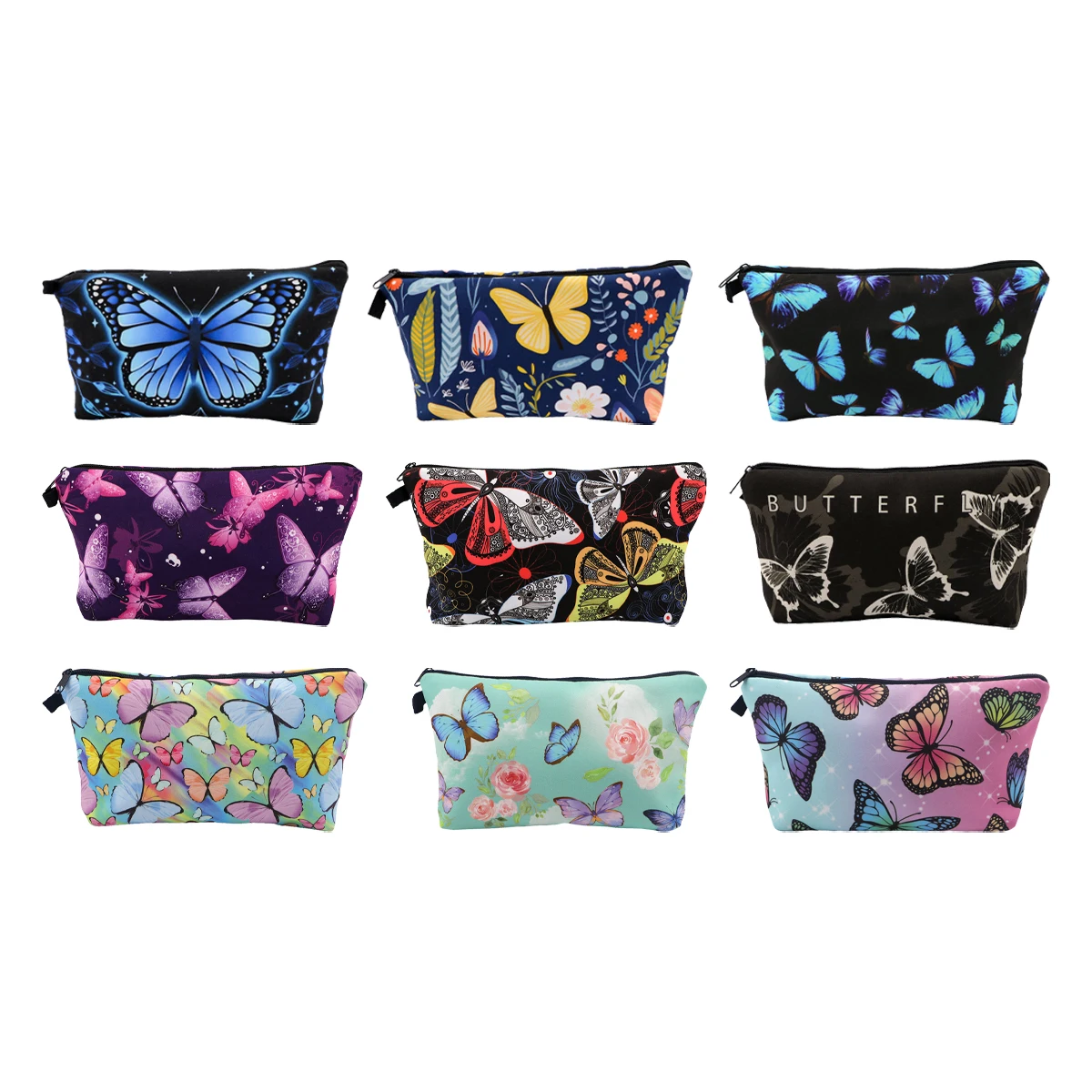 Colorful Butterfly Cosmetic Bags Portable for Women Cartoon Animals Travel Storage Bag Lipstick Cosmetics Bags Organizer Case