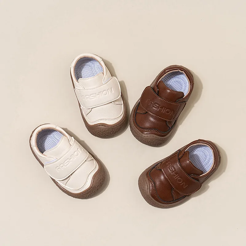 2026 New Spring‑Autumn Baby Leather Shoes Korean Style Toddler First Walkers Anti‑Collision Single Shoes Comfort Kids Shoes for