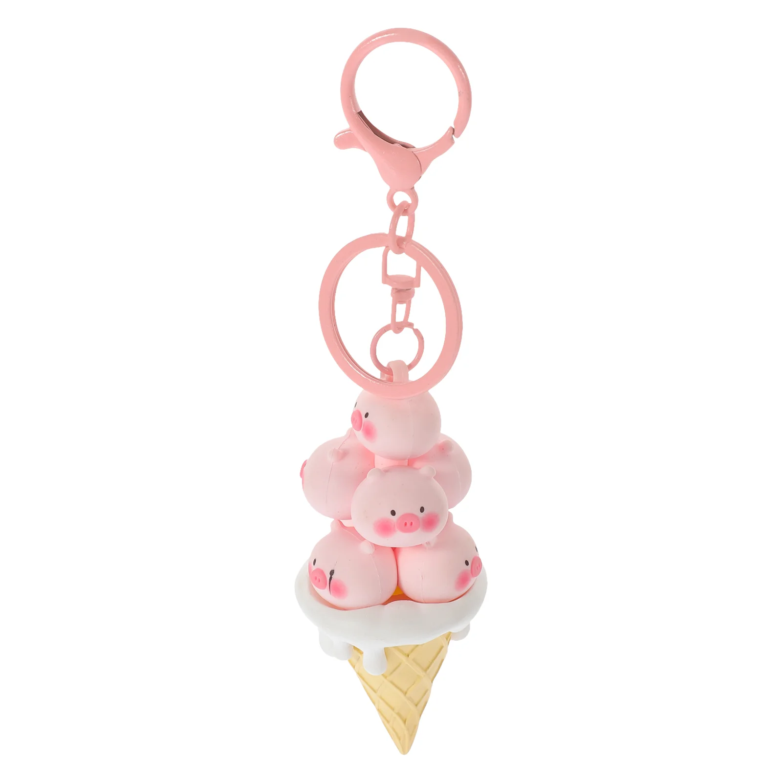 Ice Cream Keychain Gifts for Boyfriends Creative Animal Pendants Ring Decor Fob Pvc Kawaii Accessories