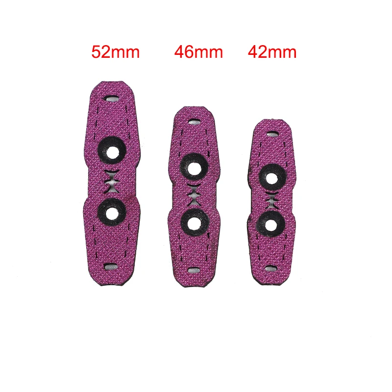 100pcs 42mm 46mm Purple Red Microfiber Leather Pouch Slingshot Flat Rubber Band Leather Pocket for Slingshot