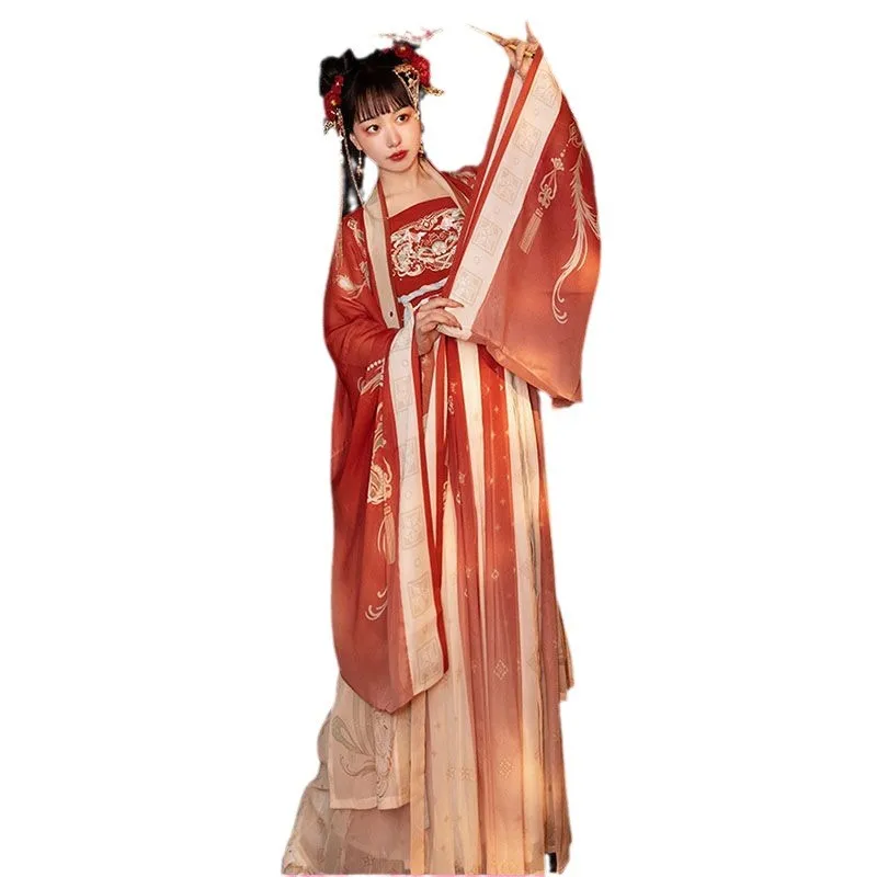 Hanfu gonna Cheko a petto intero in genuino stile cinese antico da donna plus-size abito lungo nuovo