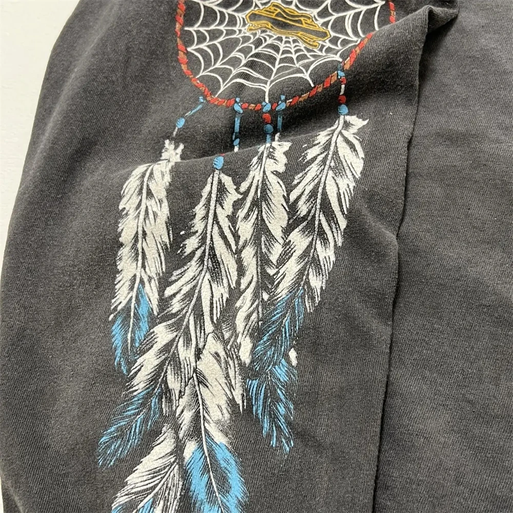 26ss سانت تفلون ديسكو ريترو خمر تي شيرت الرجال النساء 1:1 أفضل نوعية النسيج الثقيل للجنسين المحملة القمم تي شيرت