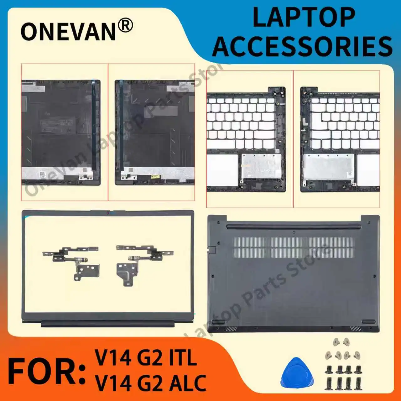 

New Case For V14 G2 ITL ALC IJL Screen LCD Back Cover Front Bezel Palmrest Top Case Bottom Case Hinges Black