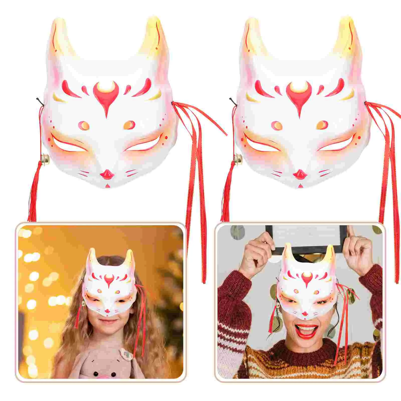 

2pcs Fox-style Half Face Masks Decorative Masks Festive Decorative Masks Clothing Accessories fox-style mask