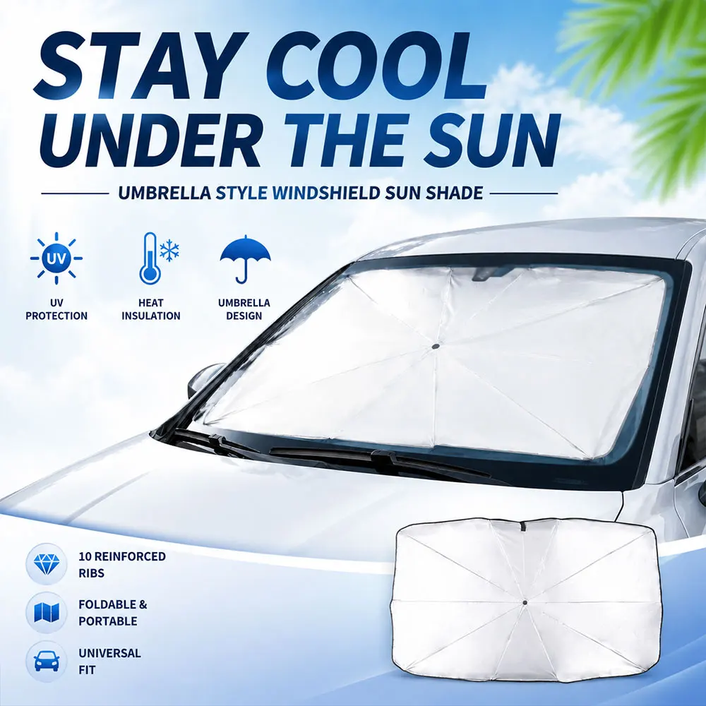 Car Windshield Sunshade Umbrella Parasol Cover Protector For BMW Toyota Citroen Mercedes Benz Audi Cadillac Auto Accessories