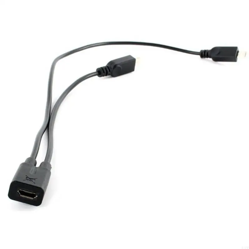 E1PF Micro USB Female 1 to 2 Male Micro USB Y Splitter Extension Charge Cable Wire Charging & Data Transfer for mobile phone Tab