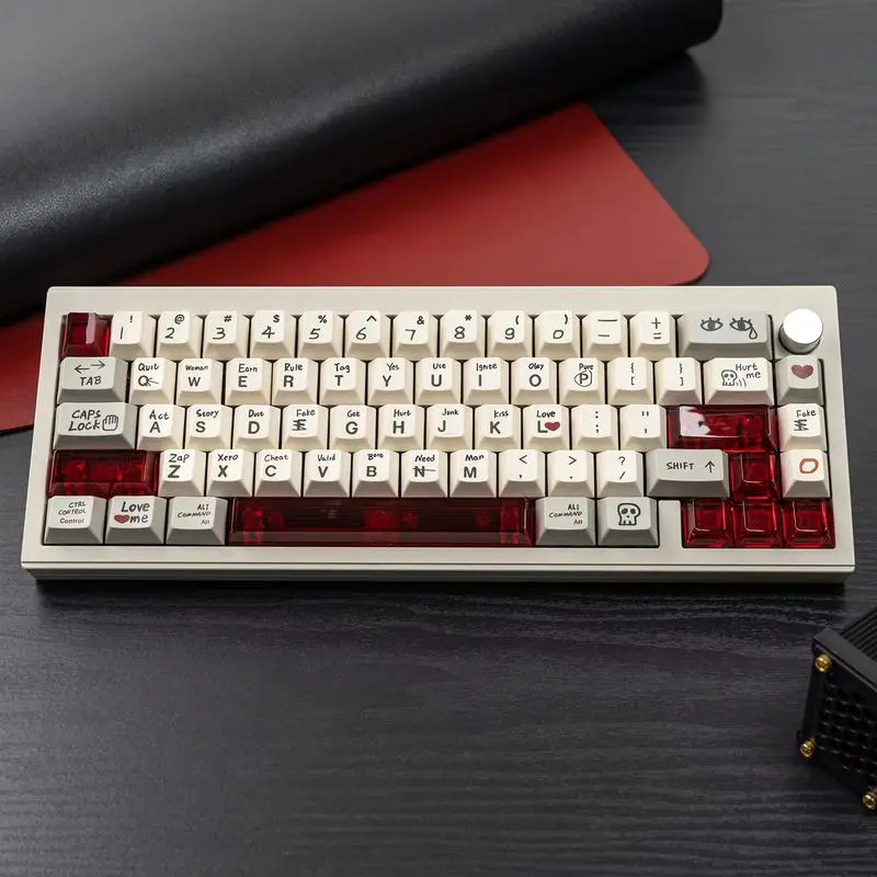 Czerwona Przezroczysta Keycap 10 klawiszy Profil Cherry Keycap PC Klawisz Przestrzeni 6.25U ESC Enter Shift Keycap Custom Keycap do Klawiatury Mechanicznej