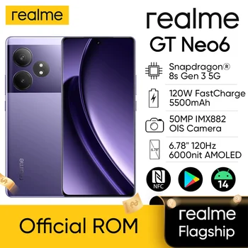 Kilitsiz Orijinal realme GT Neo 6 5G Akıllı Telefon Snapdragon 8s Gen 3 50MP OIS 6.78