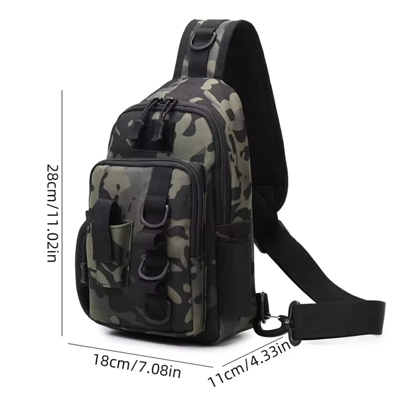 حقيبة صدر للرجال لصيد السمك كاجوال خفيفة الوزن وحقائب خصر للسفر وحقائب كتف للتسلق والمشي لمسافات طويلة والصيد وحزمة مراوح