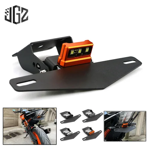 Soporte de marco trasero para matrícula de motocicleta con luz LED para KTM DUKE 125 250 390 200 2017 2018 2019 2020-2023