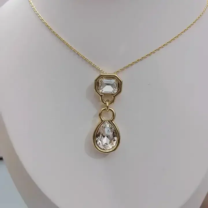 2025 Nieuwe Originele Gouden Hoge Sieraden Set Mode voor Vrouwen Waterdruppel Ketting Ring Oorbellen Armband Romantisch Cadeau