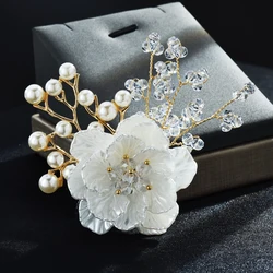 Plastic 3 Colors Flower Brooch Pins For Women Suit Jewelry Gift