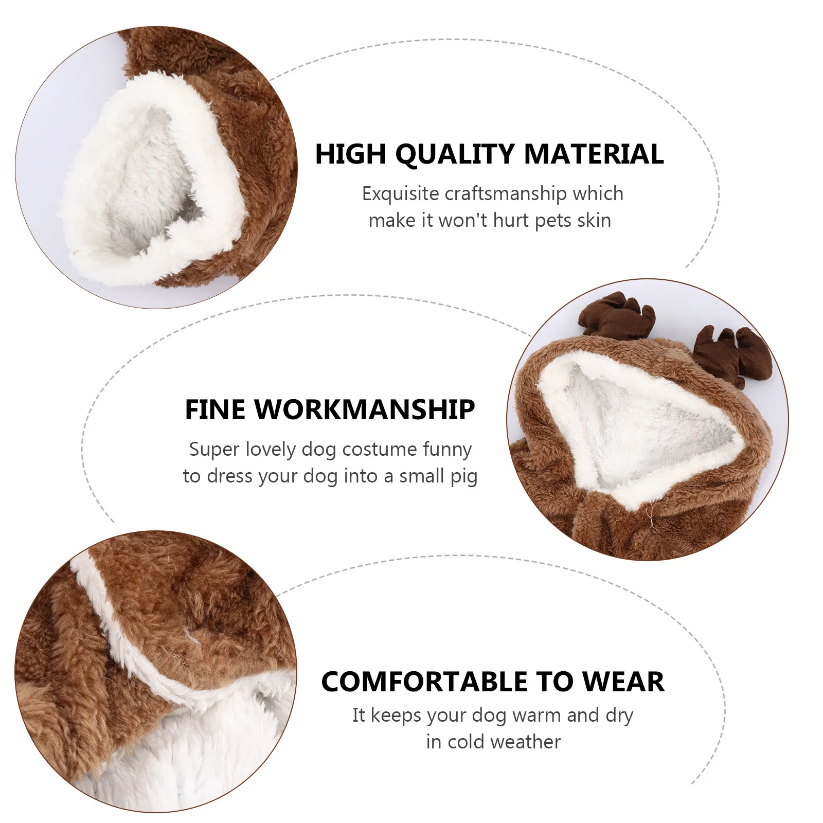 

Christmas Elk Puppy Clothes Warm Coral Fleece Dog Costume Holiday Festival Outfit Party Dog Clothes Puppy Costume