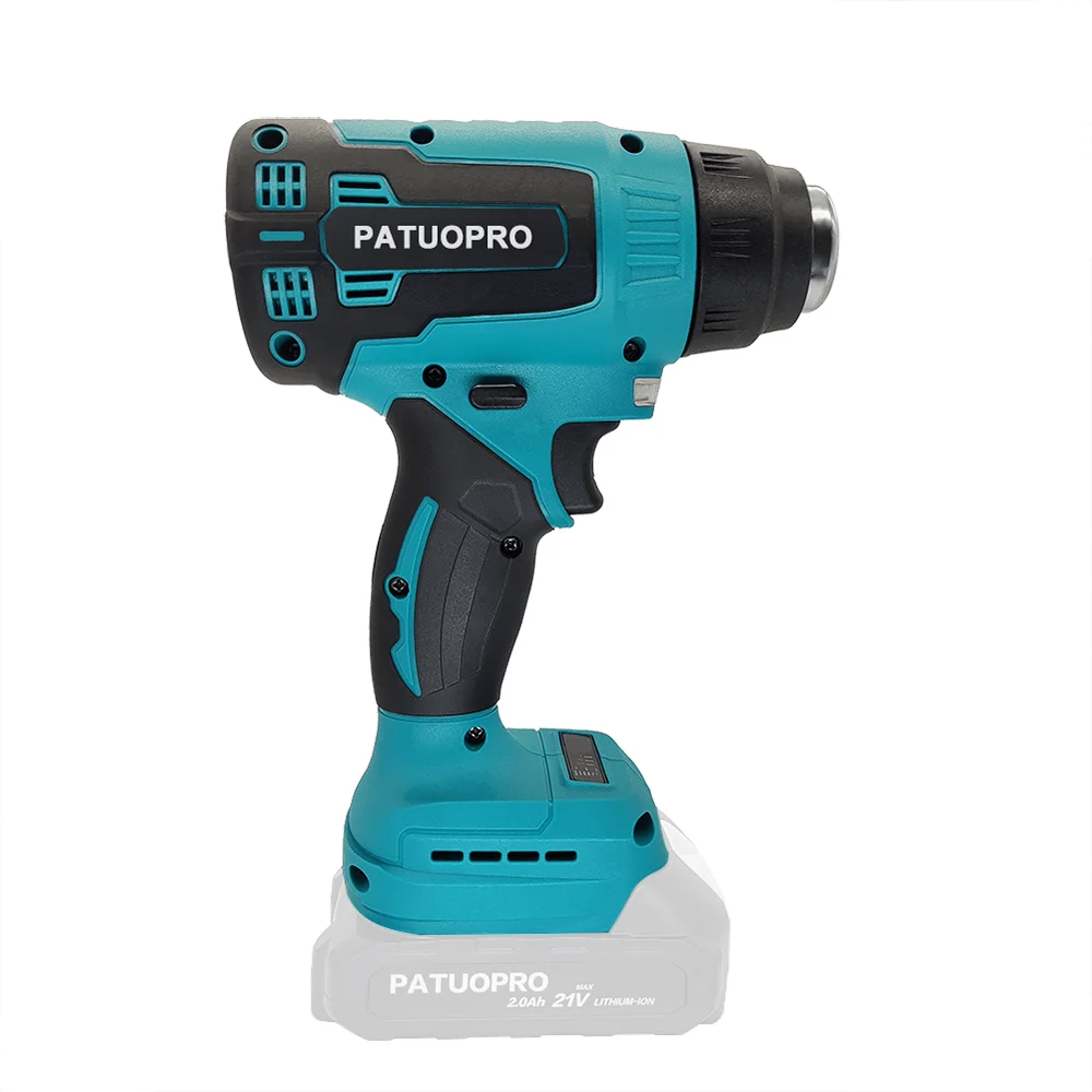 PATUOPRO Cordless Heat Gun Handheld Electric Hot Air Gun With 3 Nozzles 600℃ Heating Machine For Makita 18V Battery(No Battery)