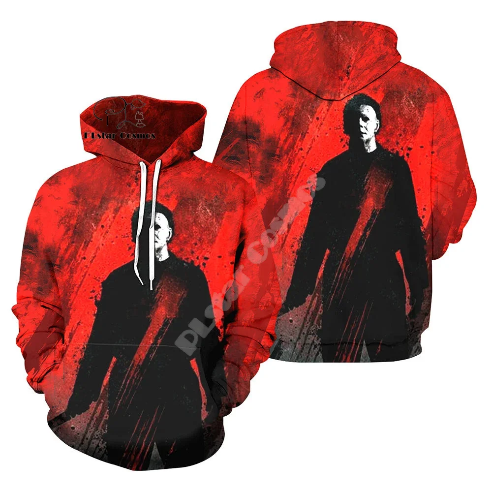 Cosplay Halloween Horror Terror Movie Michael Myers Vintage Retro Graffiti 3DPrint Pullover Streetwear Casual Jacket Hoodies N2