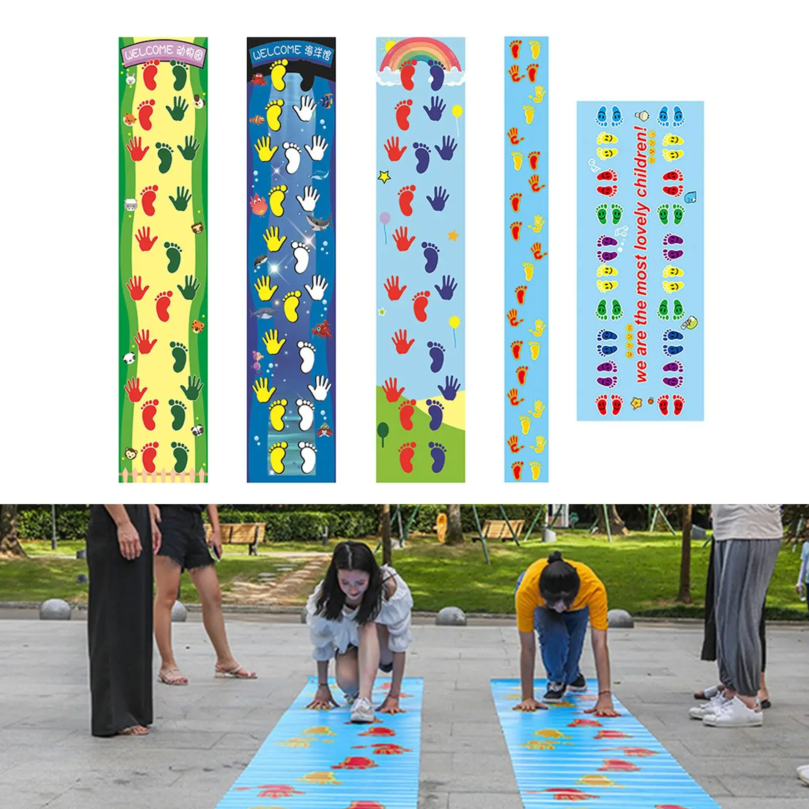 Kids Fitness Toy Hand Foot Hopscotch Team Expand Props Outdoor Training Group Building Fun Game Mat