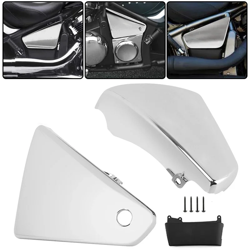 

Motorcycle Battery Side Fairing Covers Frame Guard Protector Chrome For Kawasaki Vulcan VN900 Classic Custom 2006-2020