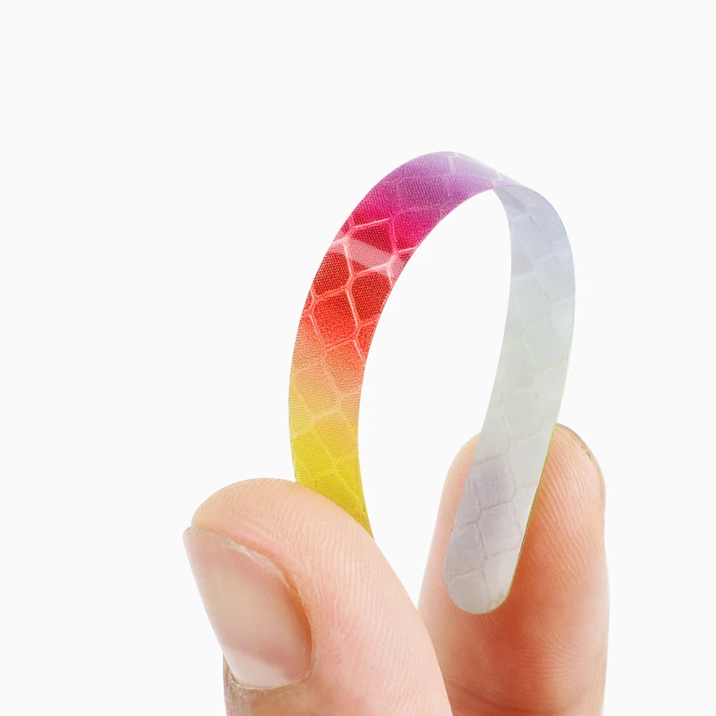 20Pcs/Set Rainbow Reflective Sticker for Bike Wheels Laser Night Glow Sticker for Car Motocycle Night Safety Warning Stickers