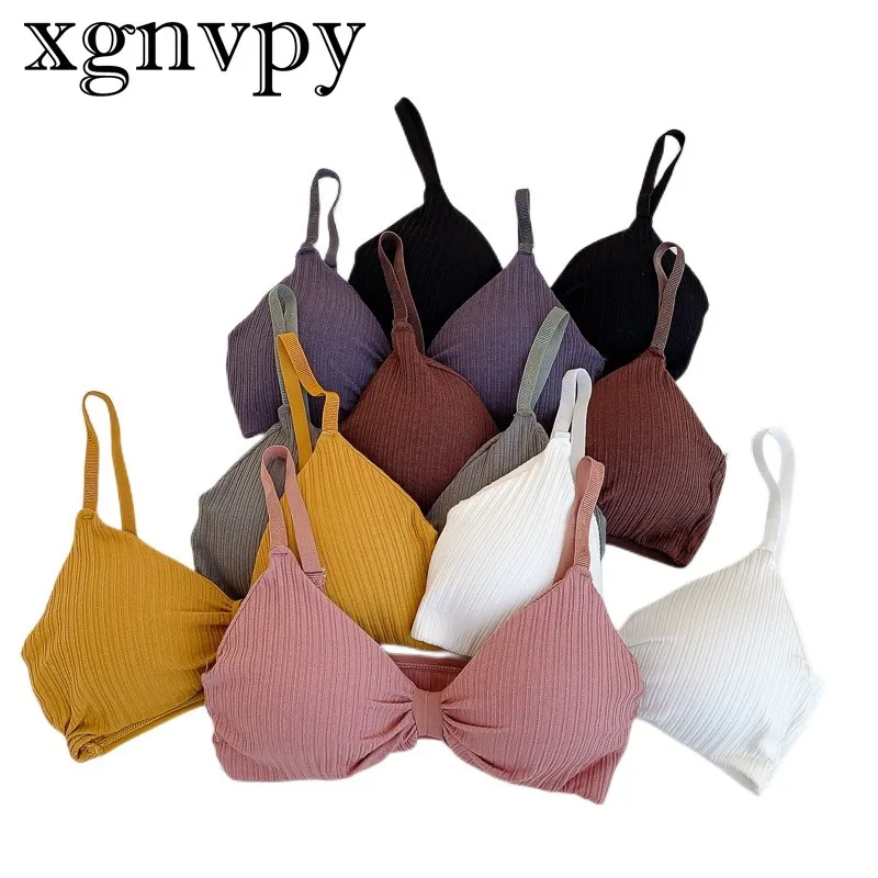 Xgnvpy Cotton Brassiere Comfort Padded Bra Female Bralette Seamless Underwear Wire Free Bras for Women Sexy Lingerie Push Up Bra