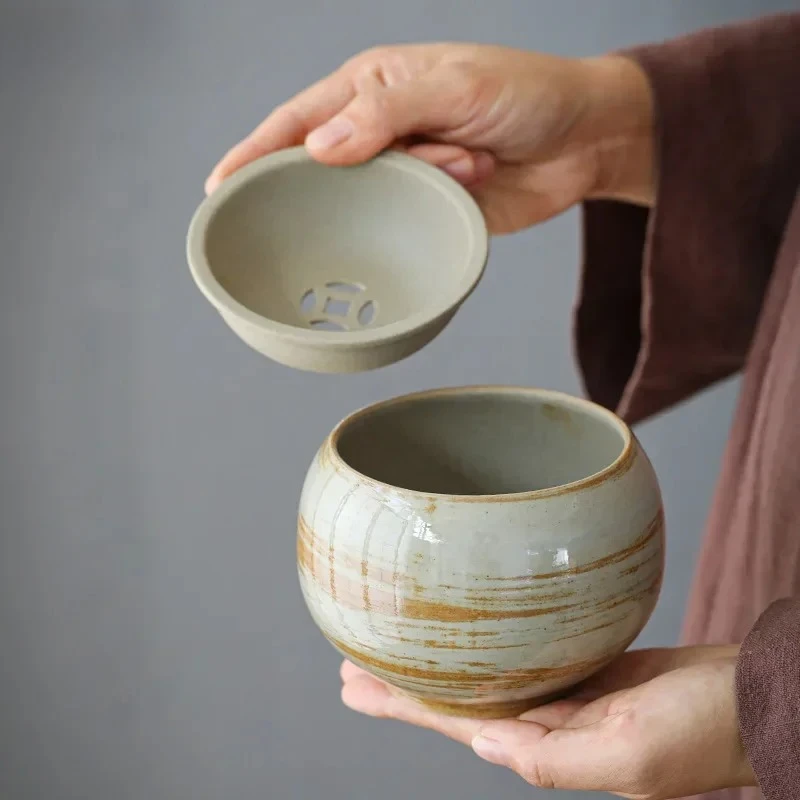Japanese Style Handmade Cover Tea Residue Barrel Tea Basin Cup Wash Writing-Brush Washer Ceramic Kung Fu Tea Wash