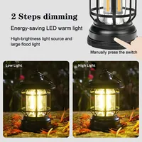 2022 New Camping Portable Retro Lantern Vintage Tent Lighting Lantern Decoration Waterproof Outdoor Garden Street Path Lawn Lamp