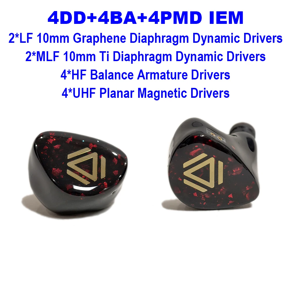 4DD+4BA+4 PMD IEM Earphones Hifi Headphones in-ear Monitor Earbuds Planar Driver Hybrid Wired Headphone Audiophiles NC444 IEMs