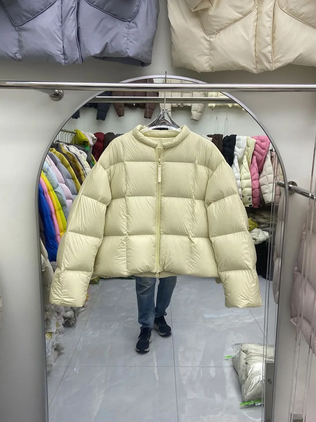 

Корейская утепленная хлопковая куртка с круглым вырезом, модная универсальная зимняя куртка унисекс на молнии от китайского бренда