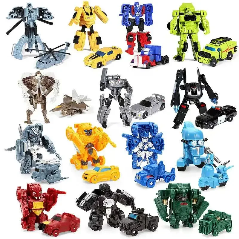 24PCS Mini Transformation Robot Kit Toys Models 2 In 1 Deformed Car Toy Robots Toys for Kids Gift Action Figure Children Toys