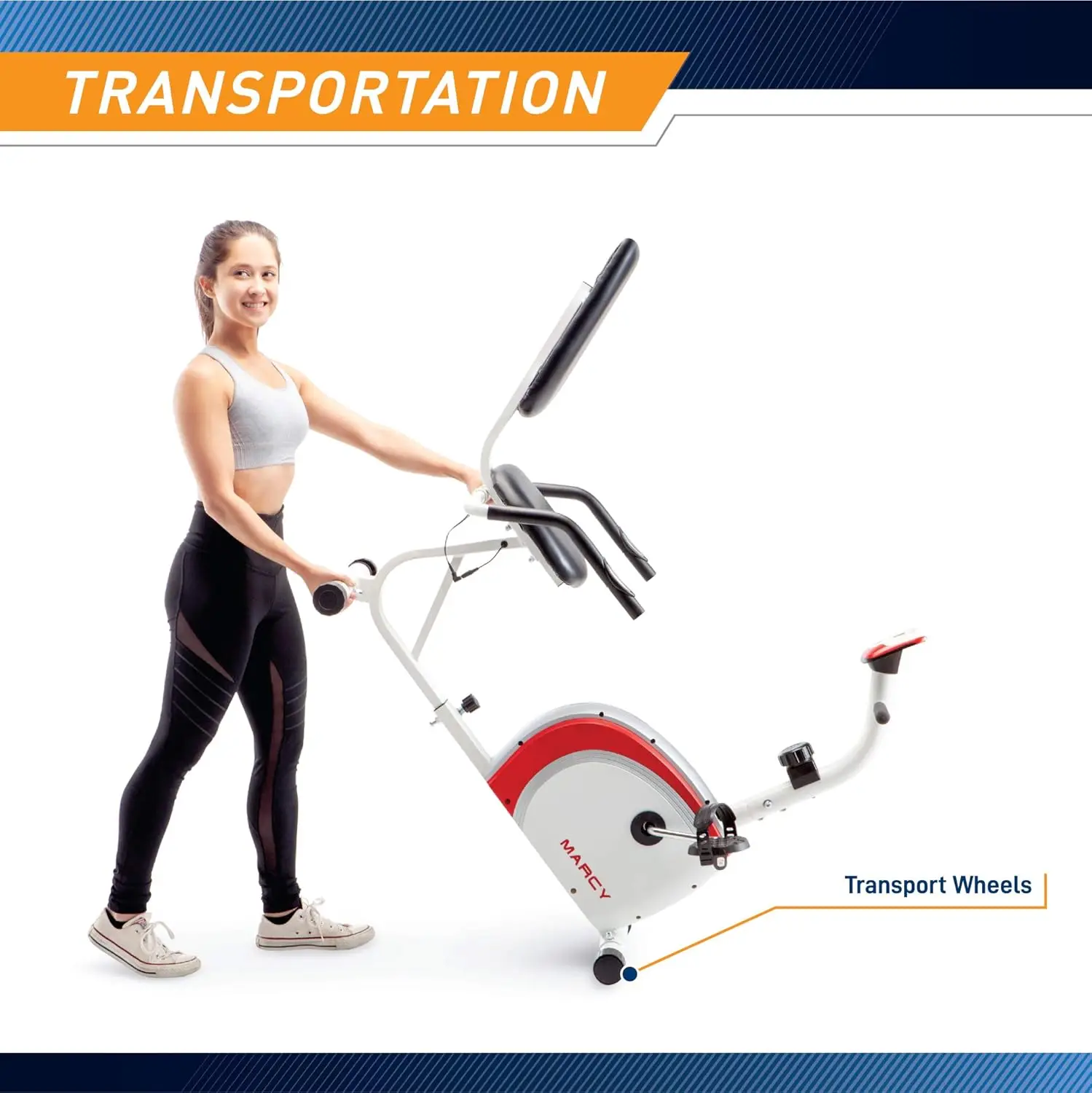 

Recumbent Exercise Bike with Magnetic Resistance and Pulse Sensor NS-908R White 30.50 x 11.50 x 21.50 inches