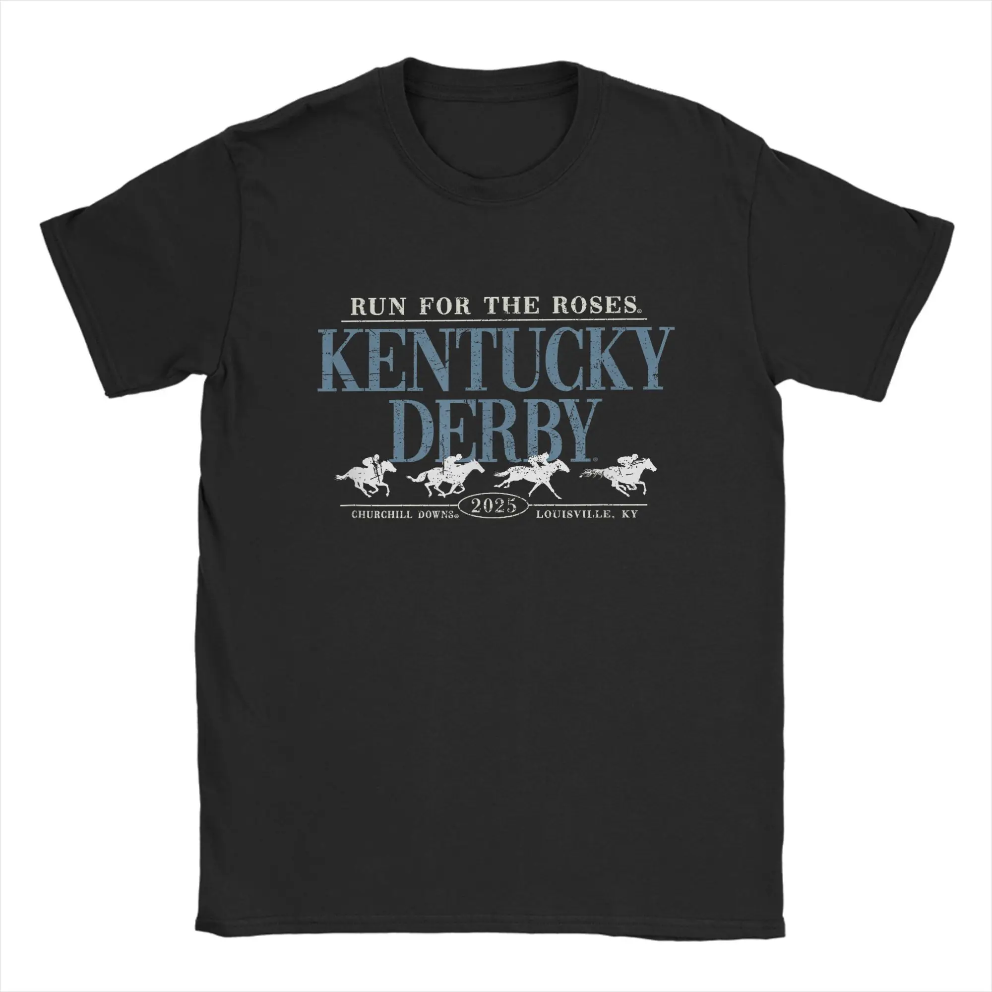 

Kentucky Derby 2025 Vintage Men's T Shirt Leisure Tees Short Sleeve Round Collar T-Shirt Cotton Gift Idea Clothes