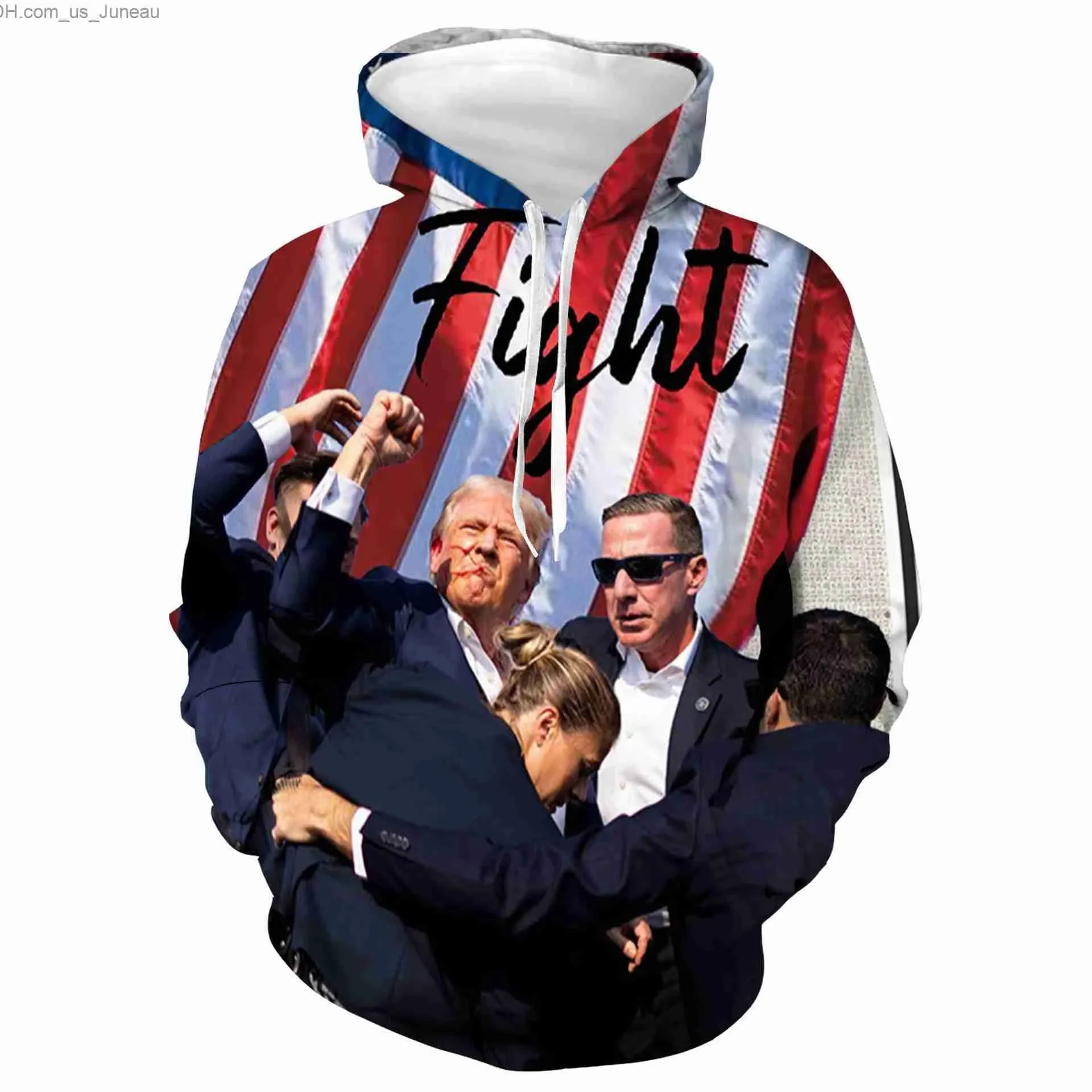 Donald Trump Fight Print Hoodies 3D Trump Fans Supporter Unisex Sweatshirt Men Women Tracksuit Oversized Pullover Men's Clothing