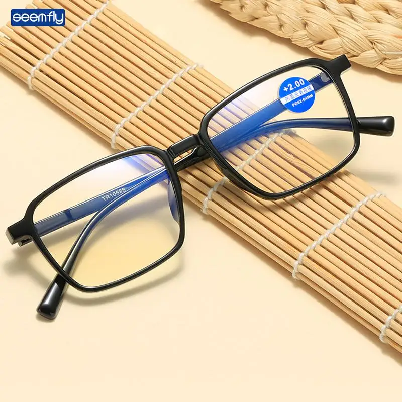 

Seemfly Women Reading Glasses 2022 New Fashion Eyeglass TR90 Square Frame Presbyopic Eyeglasses Unisex With Diopter +1.0 to+4.0