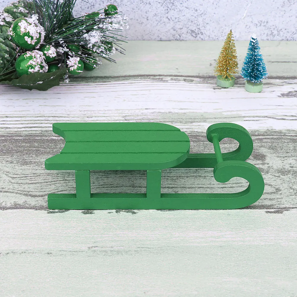 

Exquisite Wooden Ornament Desktop Holiday Decor Christmas Home Decoration Festival Sleigh Adornment Mini Model Small Xmas Sleigh