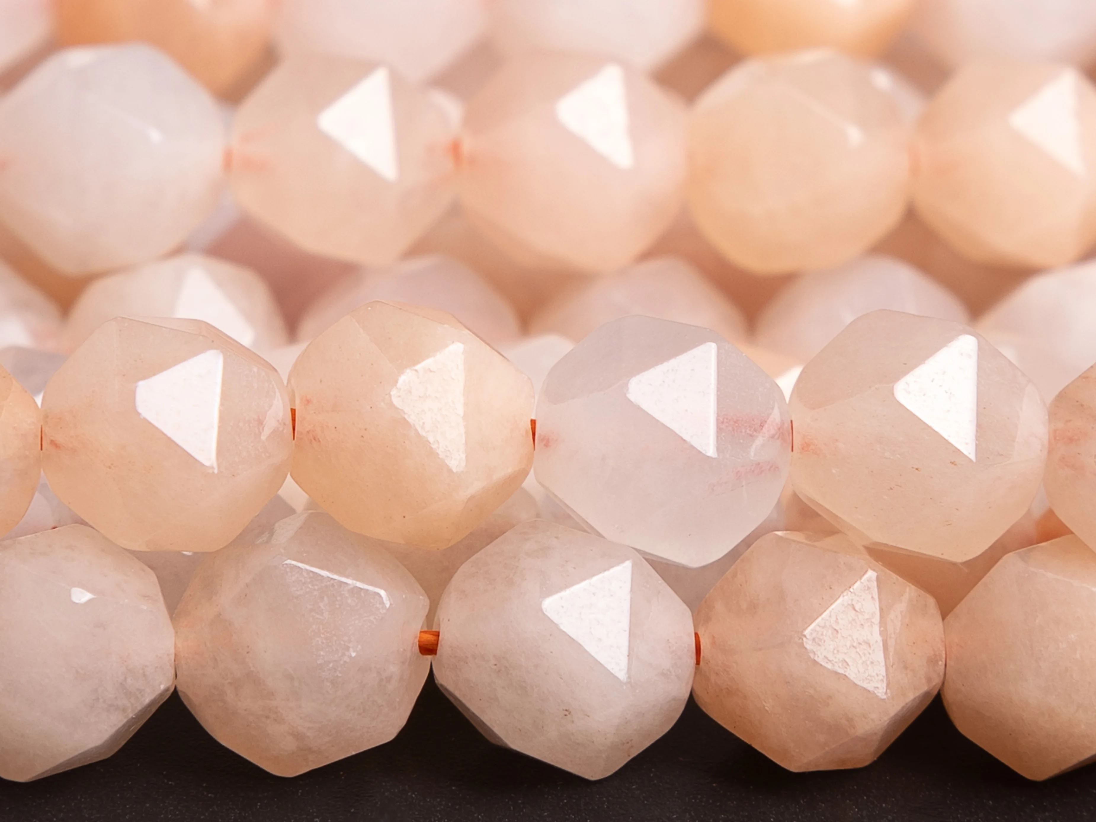 Natural Gemstone Pink Aventurine Beads Star Cut Faceted AAA Full Strand Loose Beads 15