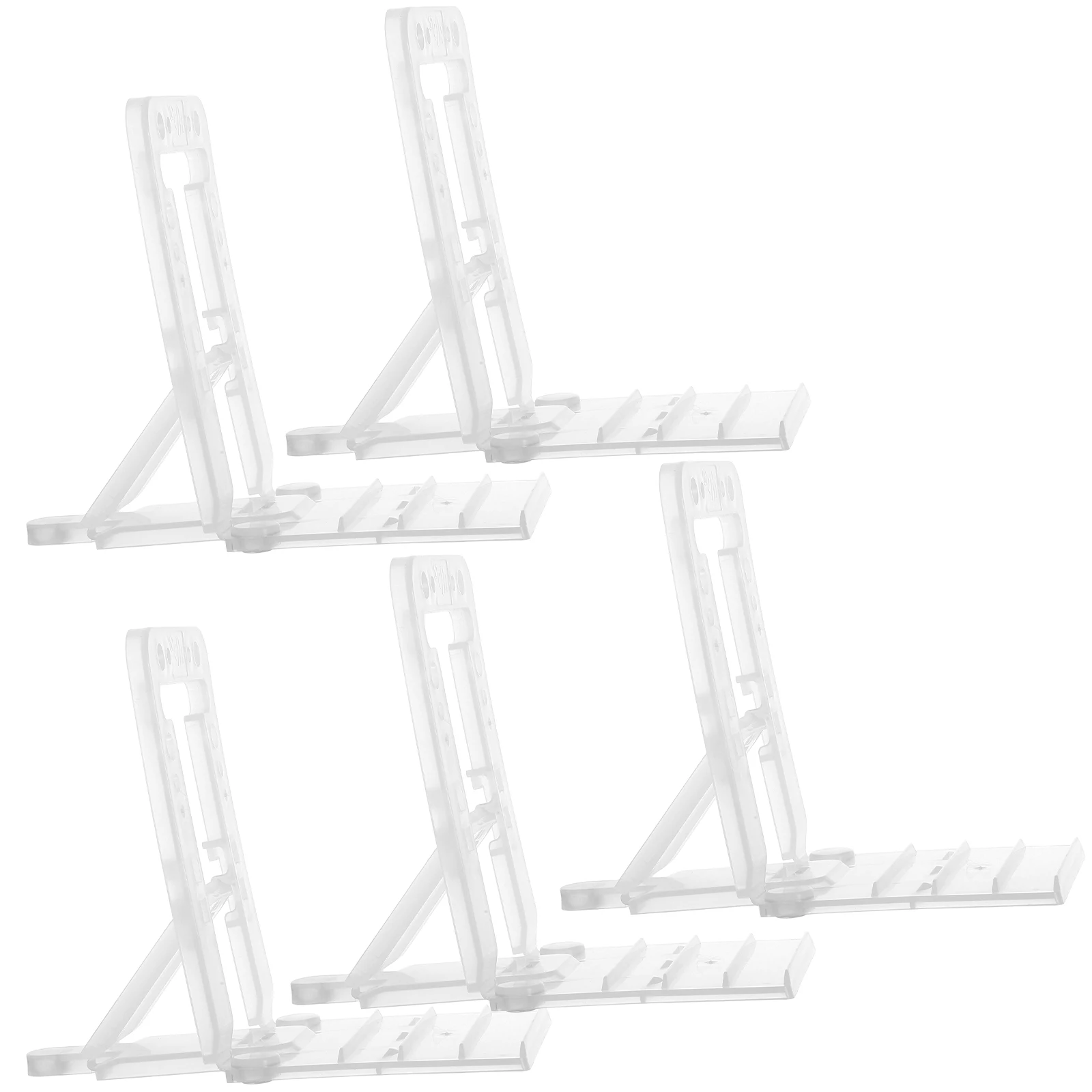 

5pcs Rack Support Bracket Shelves Corner Brace Clear Plastic Acrylic Display Stand Upright Cupcake Shelf Antitip L