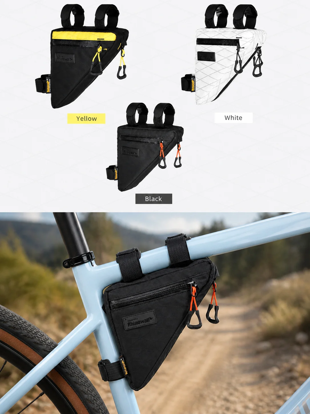 حقيبة دراجة مثلثة الشكل من Rhi - مراجعة Gravel Bike Frame Bag Bikepacking وسعره