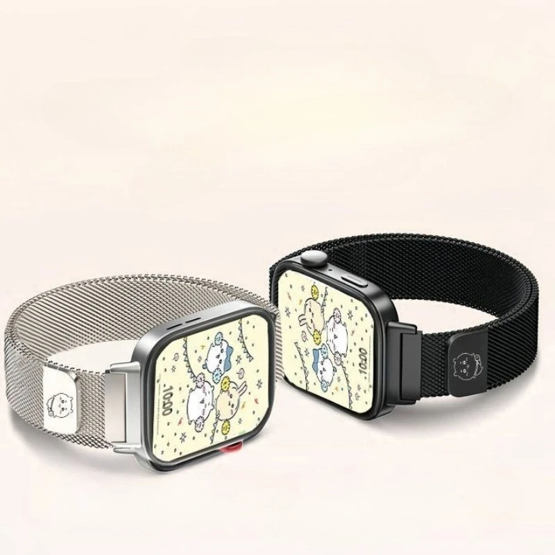 Anime Cartoon Kawaii Chiikawa Watch Strap Applicable To Apple Metallic Texture Fine Polishing and Fine Grinding Breathable Sweat