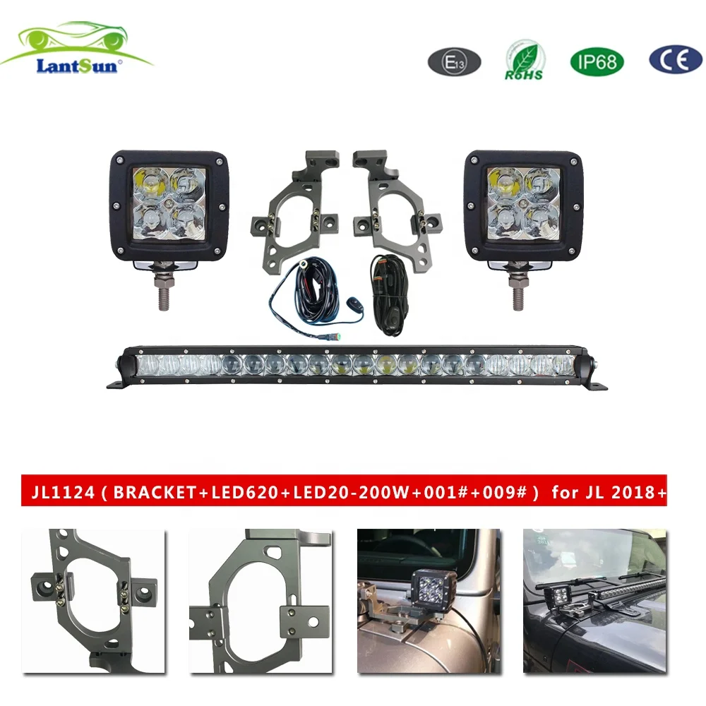 led light bar kit with mounting bracket for jeep jl 2018-2020