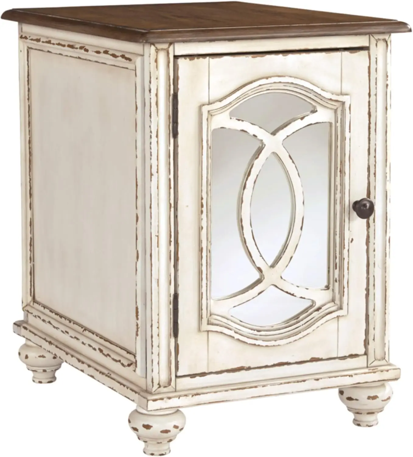 

Signature Design End Table, White/Brown Wood