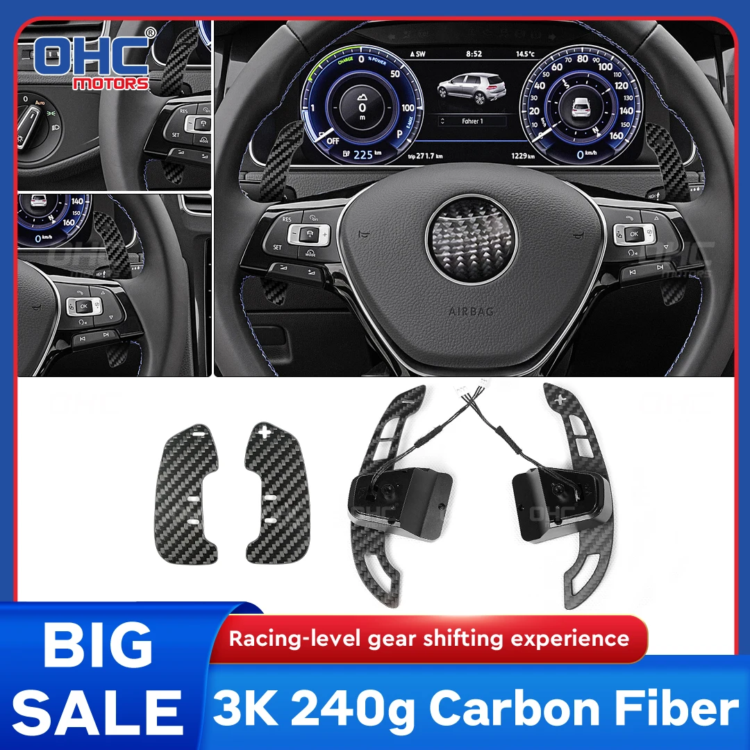 

OHC Glossy Carbon Fiber Magnetic Paddle Shifters For Volkswagen VW Golf MK7 Polo Steering Wheel Paddle Shifter