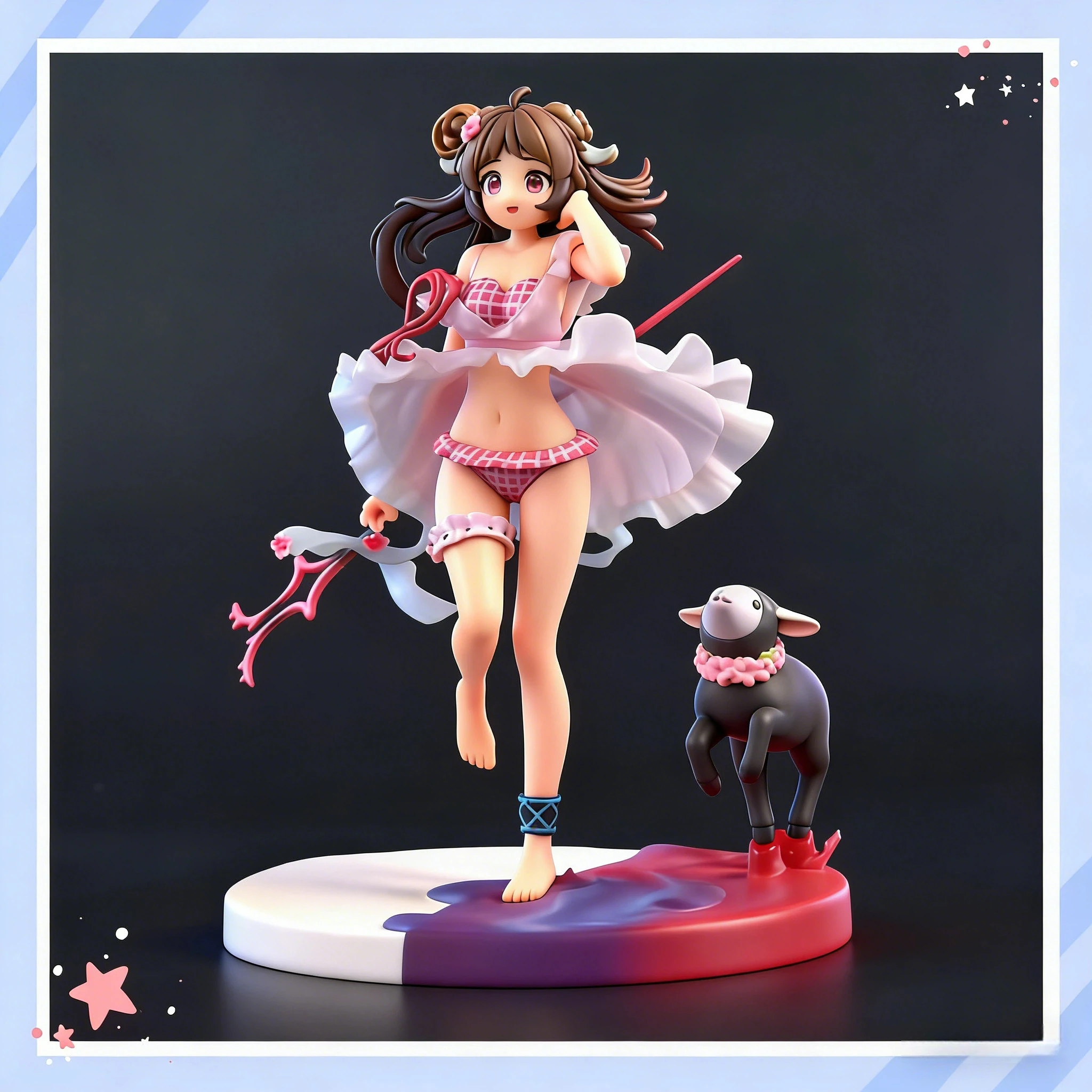 

Коллекционная фигурка Arknights Eyjafjalla Little Sheep в купальнике, аниме-девушка, статуэтка, украшение для рабочего стола для фанатов аниме