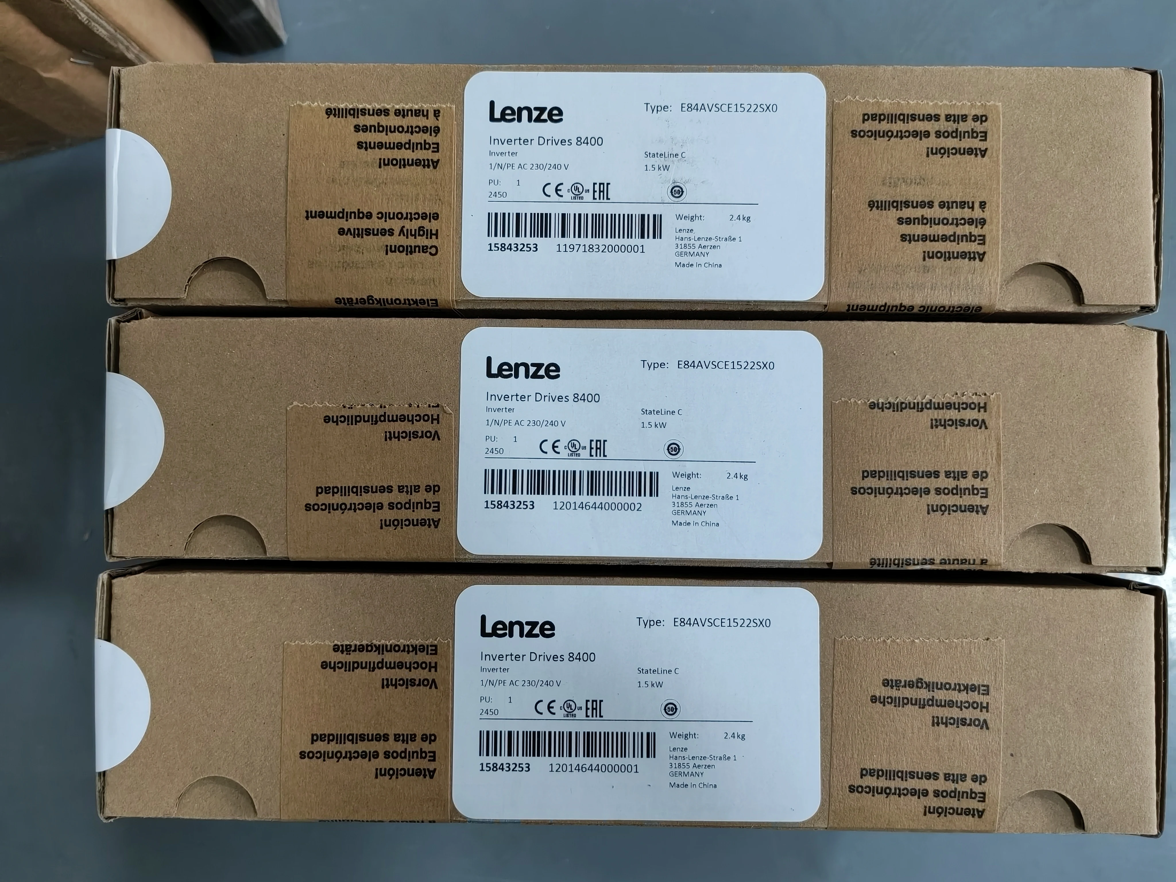 Lenze E84AVSCE1522SX0 1.5kW 230V Single Phase Inverter 8400 Series