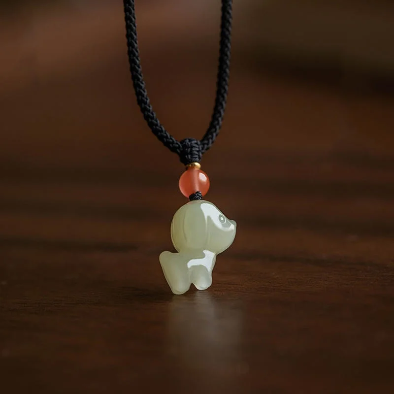 

Natural Hotan Jade Zodiac Dog Pendant Gift for Girlfriend A109